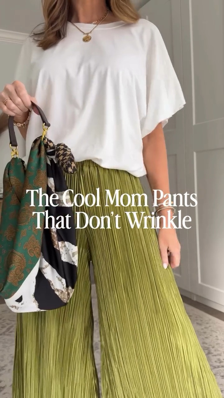 Cool mom pants that don’t wrinkle?! Say less. 👏

These might be the ultimate comfort-meets-style pants. They’re lightweight, flowy, flattering, and have that effortless elevated casual look—but the best part? They don’t wrinkle, making them perfect for travel, busy days, vacation, errands, lunch… basically anywhere you want to look put together without trying too hard.

I styled these Amazon wide leg pants with a white bubble tee and accessories for an easy chic mom outfit that feels just as good as it looks. And that gorgeous green?! 💚 this color will be gorgeous this fall paired with chocolate brown, navy, burgundy…

If you love comfortable Amazon fashion, wrinkle-free travel pants, easy summer outfits, elevated basics, wide leg pants, chic casual outfits, cool mom style, and affordable fashion finds, these deserve a spot in your closet.

#amazonfashion #amazonfinds #momstyle #casualchic #summeroutfits

#LTKootd #LTKOver40 #LTKSeasonal