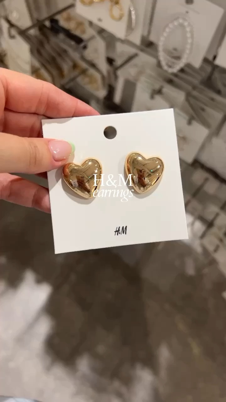 H and m heart earrings sale