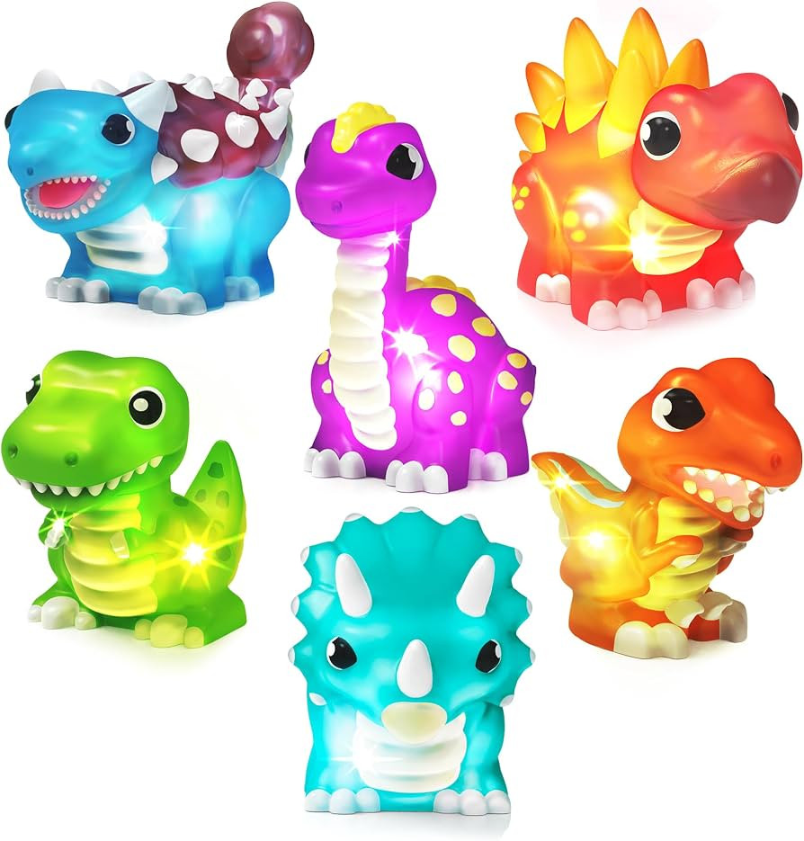 Tub Works\u00ae Dinos\u2122 Dinosaur Light Up Bath Toys, 6 Pack | Water-Activated Light Up Toys F... | Amazon (US)