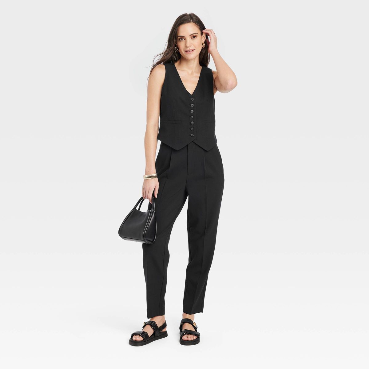Women's Tailored Suit Vest - A New Day™ Black M | Target