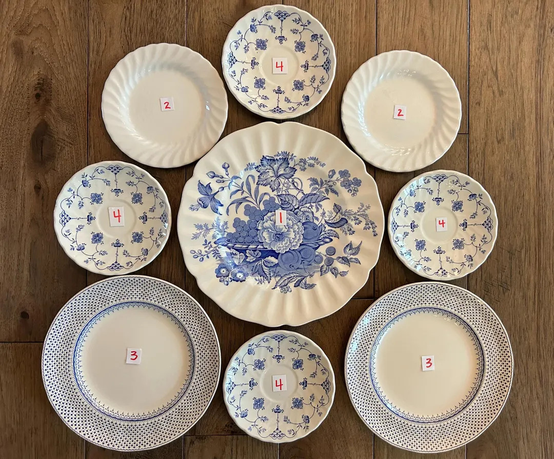 Vintage Blue and White Plates Made in England Wall Display Myott Masons Johnson Brothers Royal Do... | Etsy (US)