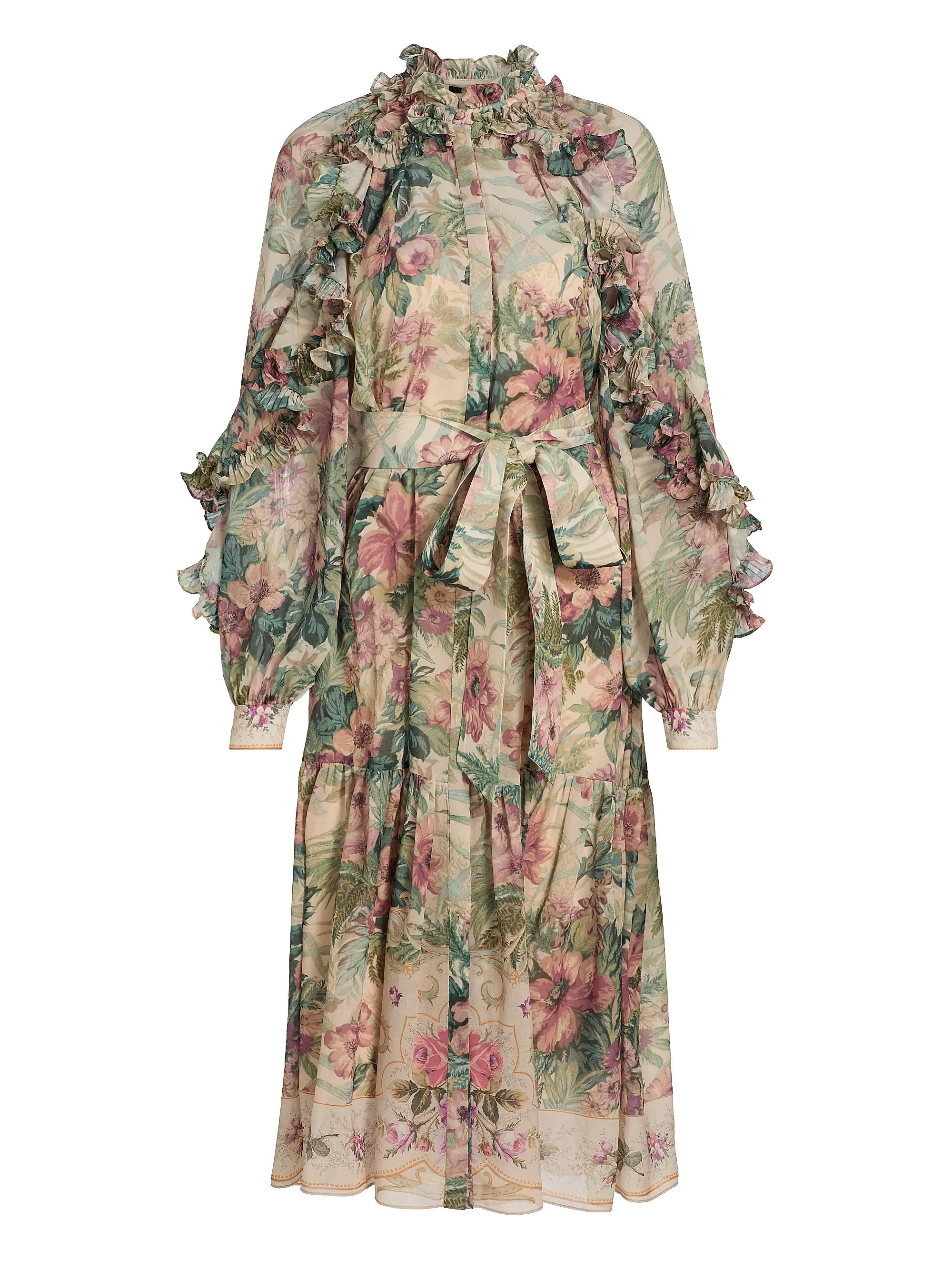 Kobi Halperin Amanda Floral Ruffle Midi-Dress | Saks Fifth Avenue | Saks Fifth Avenue