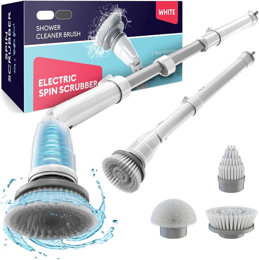 Electric Spin Scrubber, 360 Cordless Powerful Scrub Brush for Cleaning Bathroom, Tile, Floor, Tub... | Amazon (US)