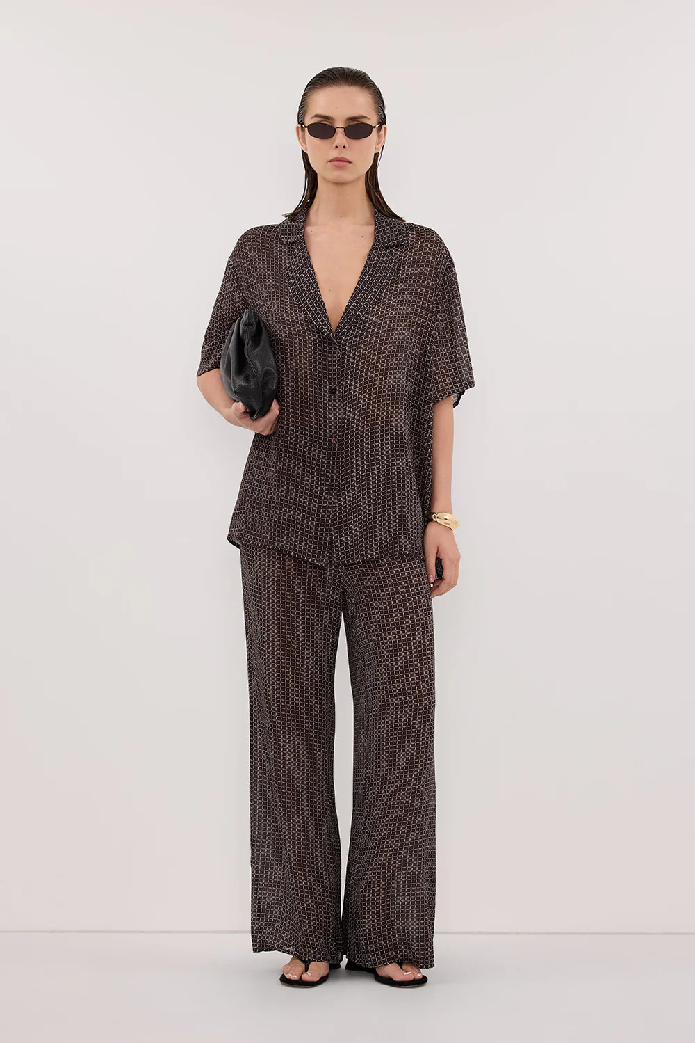 TIA CHOC MICRO CHECK GGT PANT | DISSH