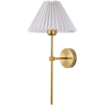 Generic Wall Sconce Lights Gold with Pleated Fabric Shade Long Arm Wall Mount Light for Bedroom L... | Amazon (US)