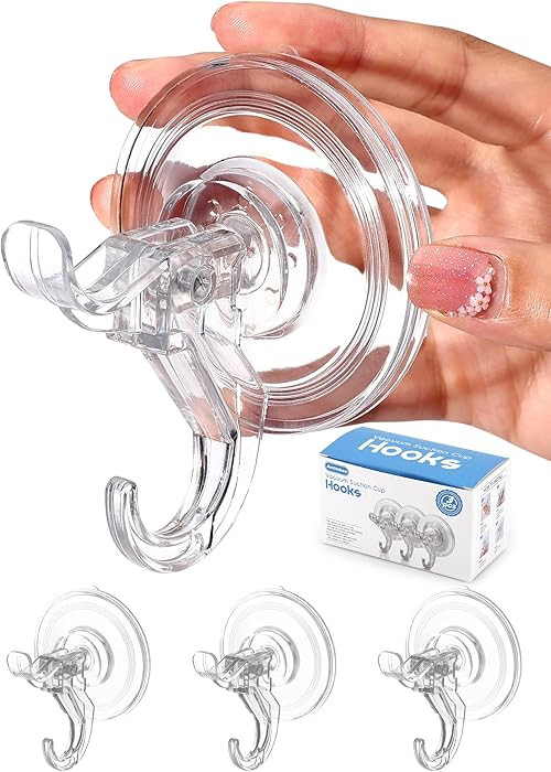 Antimbee 3 Pack Suction Cup Hooks, Clear Suction Cup Hanger, Removable Small Suction Cups for Sho... | Amazon (US)