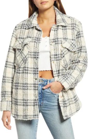 BLANKNYC Plaid High Pile Shacket | Nordstrom | Nordstrom