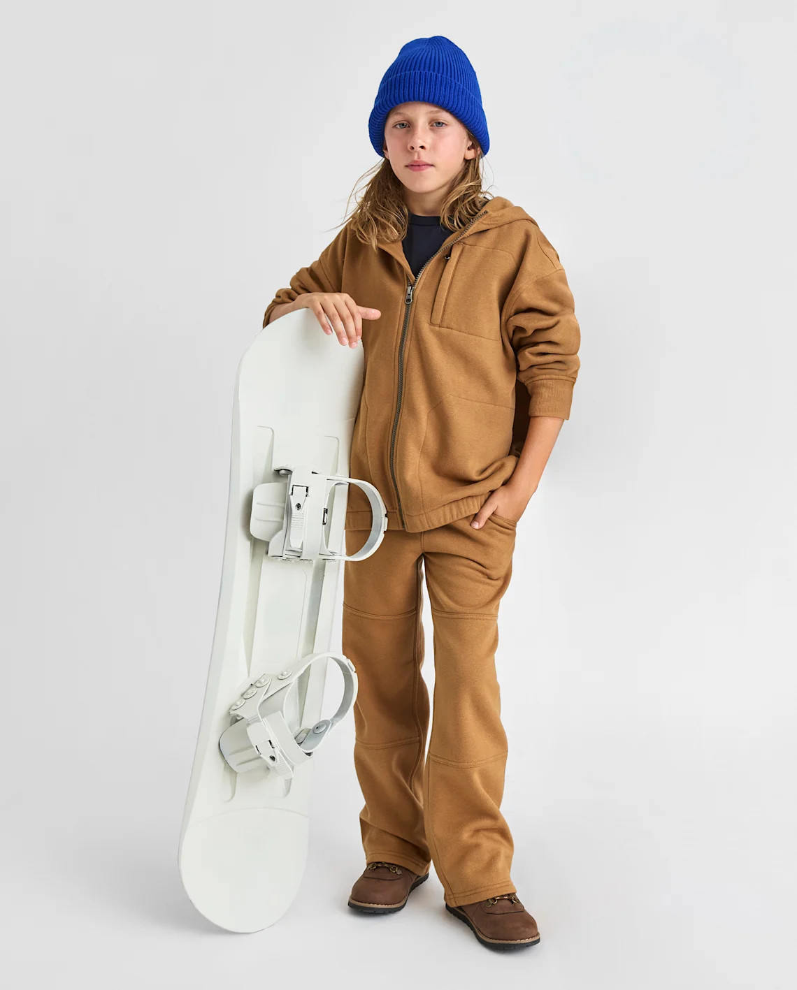 Kids Premium Fleece Utility Wide Leg Pants - brown | The Children's Place