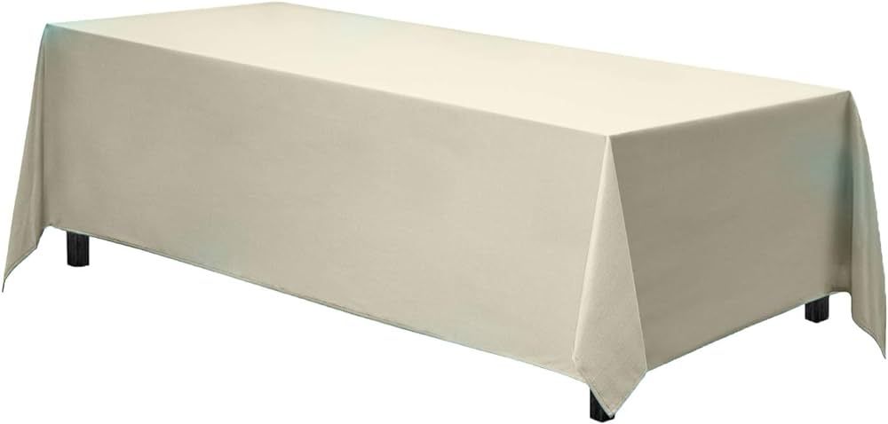 Gee Di Moda Rectangle Tablecloth - 70 x 120 Inch | Ivory Rectangular Table Cloth in Washable Poly... | Amazon (US)