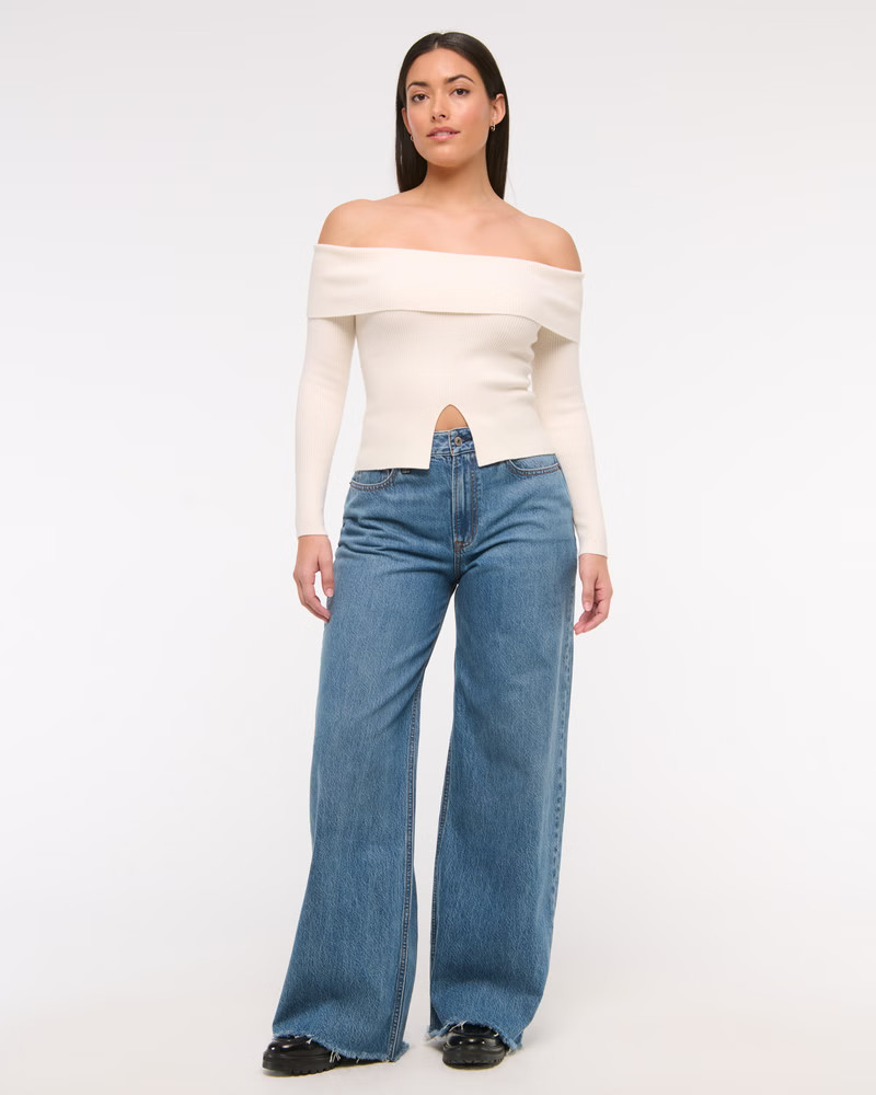 Curve Love High Rise Wide Leg Jean | Abercrombie & Fitch (US)