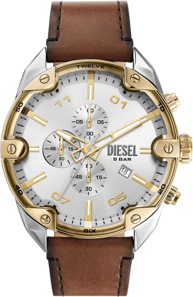 Diesel Men's Watch, Spiked Stainless Steel Chronograph Diesel Watch for Men | Amazon (US)