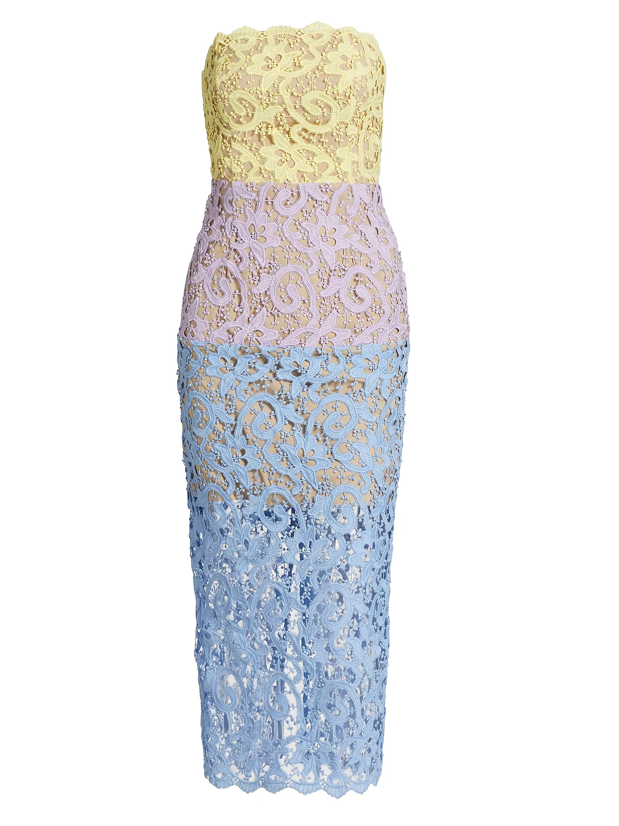 Kait Colorblocked Lace Cocktail Dress | Saks Fifth Avenue
