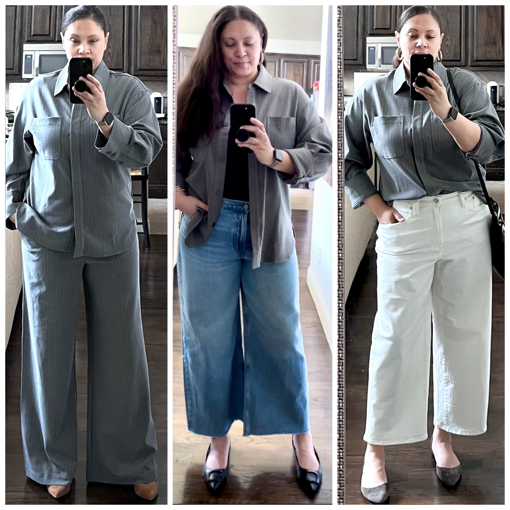 Suiting shirt three ways. I’m wearing a large. It’s on sale too!

Pinstripes, Denim, wide leg cropped, medium wash, Nordstrom, Abercrombie, Madewell

#LTKMidsize #LTKSaleAlert #LTKWorkwear