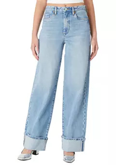 Women's Cuffed Franklin Wide Leg Jeans in Radio Star | Belk