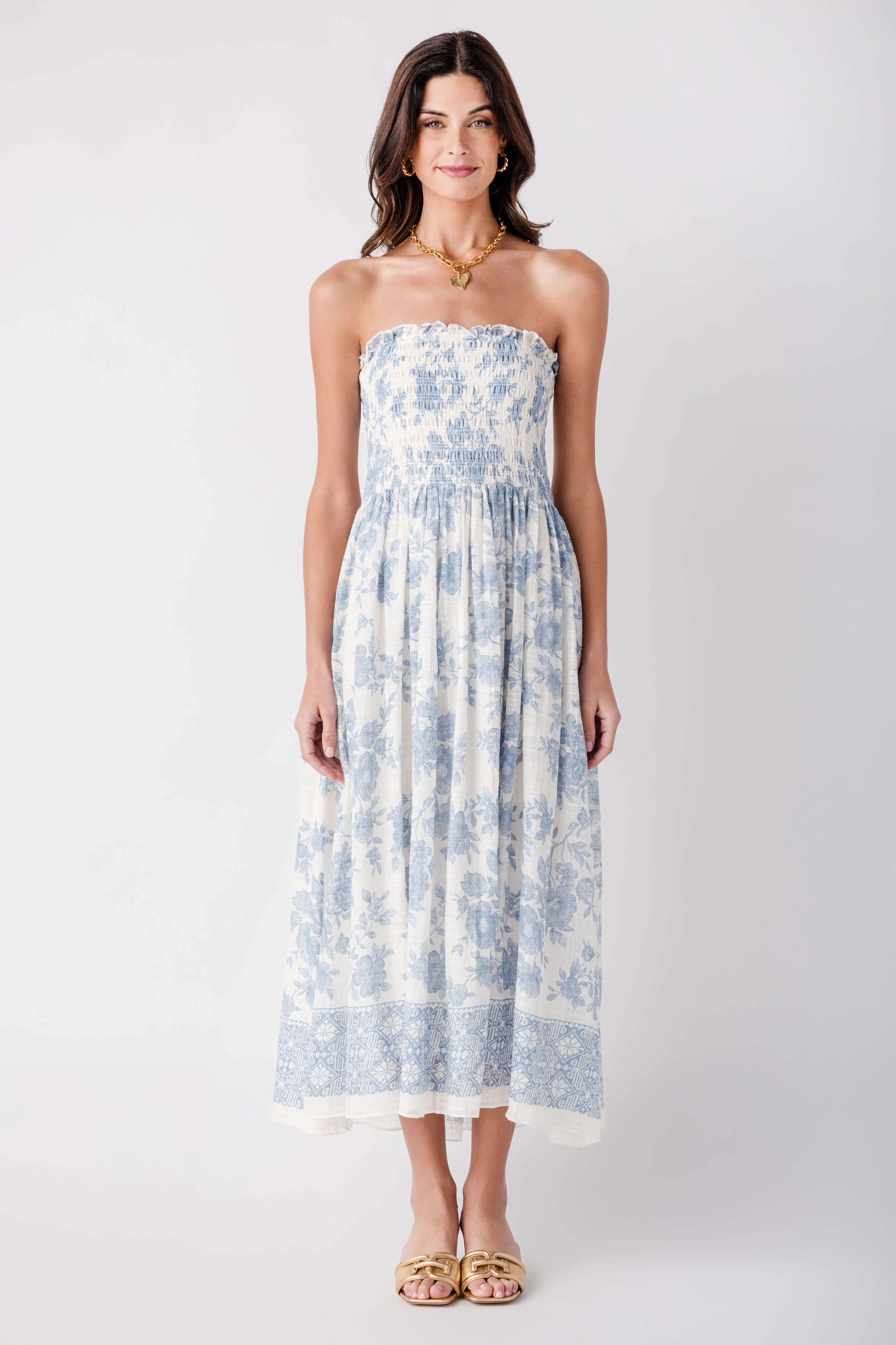 By Together Solena Flora Smocked Dress | Social Threads