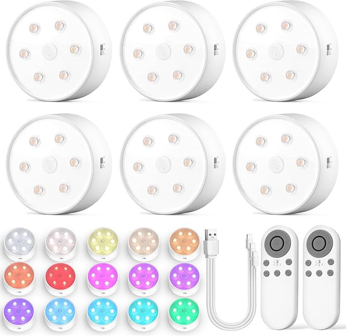 Groupable & Linkable LED Puck Lights Pro, 2.4G Remote Control, Rechargeable Under Cabinet Lightin... | Amazon (US)