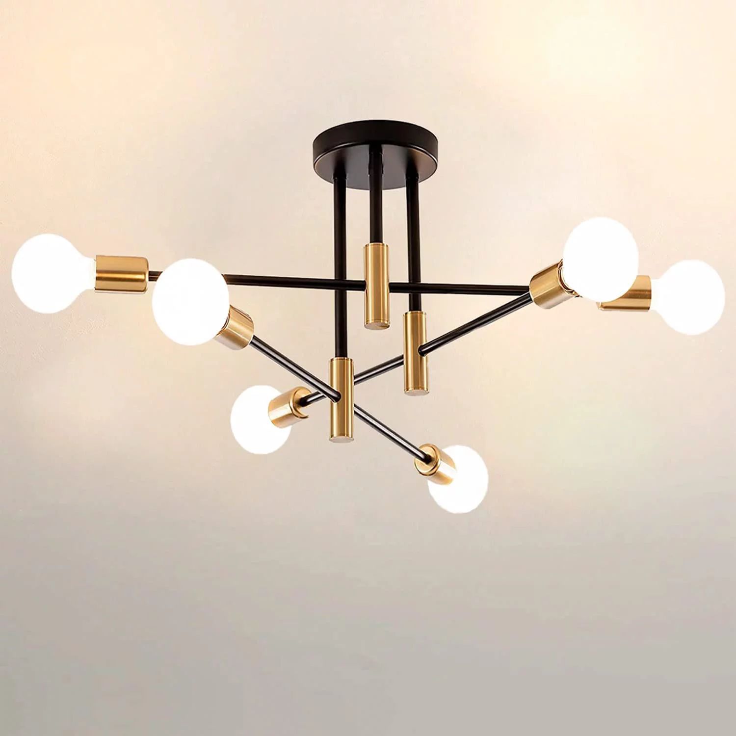 ZtuoYong Sputnik Chandelier Modern Flush Mount Ceiling Light for Living Room, Bedroom, Dining Roo... | Walmart (US)