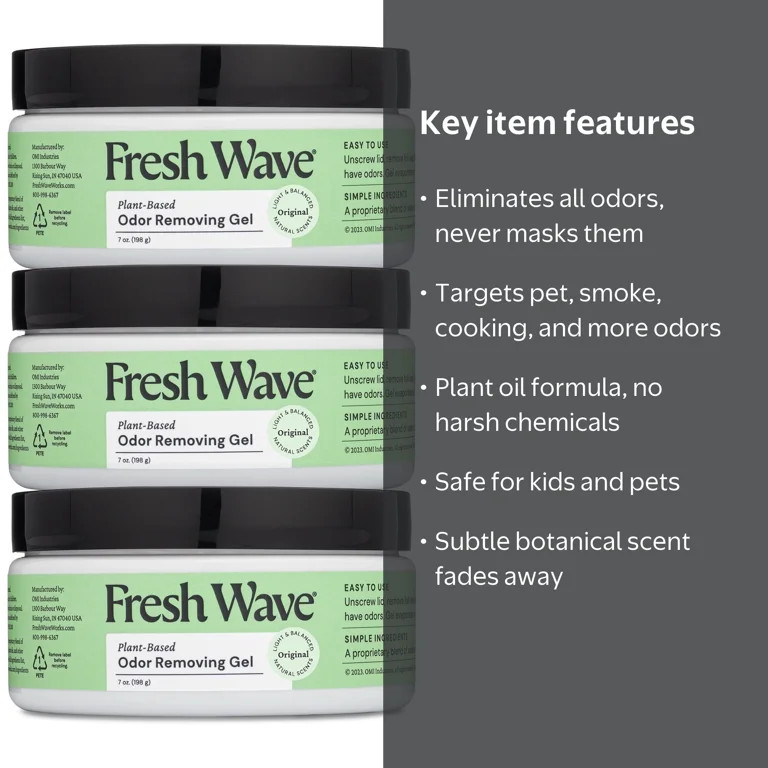 Fresh Wave Original Scent Odor Removing Gel, 7 oz., 3-Pack | Walmart (US)