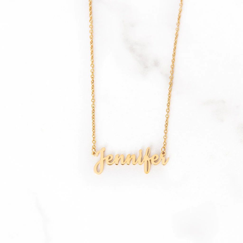Custom Nameplate Necklace | Golden Thread