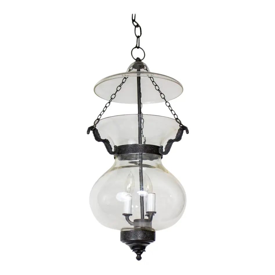 Late 20th Century Traditional Bell Jar Lantern | Chairish