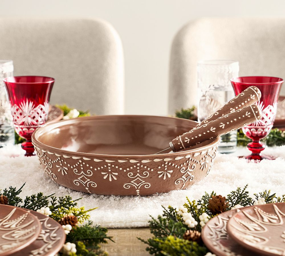 Gingerbread Stoneware Serving Bowl | Pottery Barn (US)