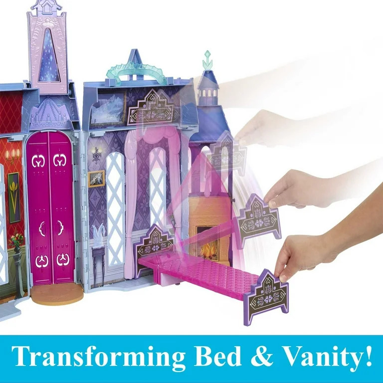 Disney Frozen Arendelle Castle Dollhouse with Elsa Fashion Doll, 4 Play Areas and 15 Accessories | Walmart (US)