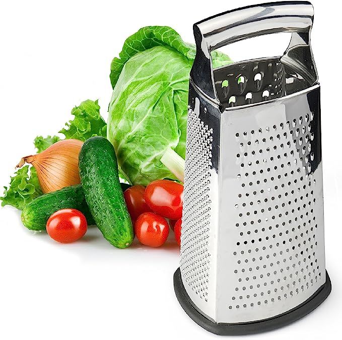 Spring Chef Box Grater, 4-Sided Stainless Steel Large 10-inch Grater for Parmesan Cheese, Ginger,... | Amazon (US)