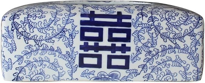 New Chinese Blue And White Ceramic Tissue Box Cover, Rectangle Porcelain Napkin Paper Holder Faci... | Amazon (US)