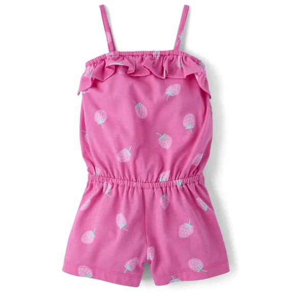 The Children's Place Baby & Toddler Girls Sleeveless Printed Ruffle Romper, Sizes 6M-5T | Walmart (US)