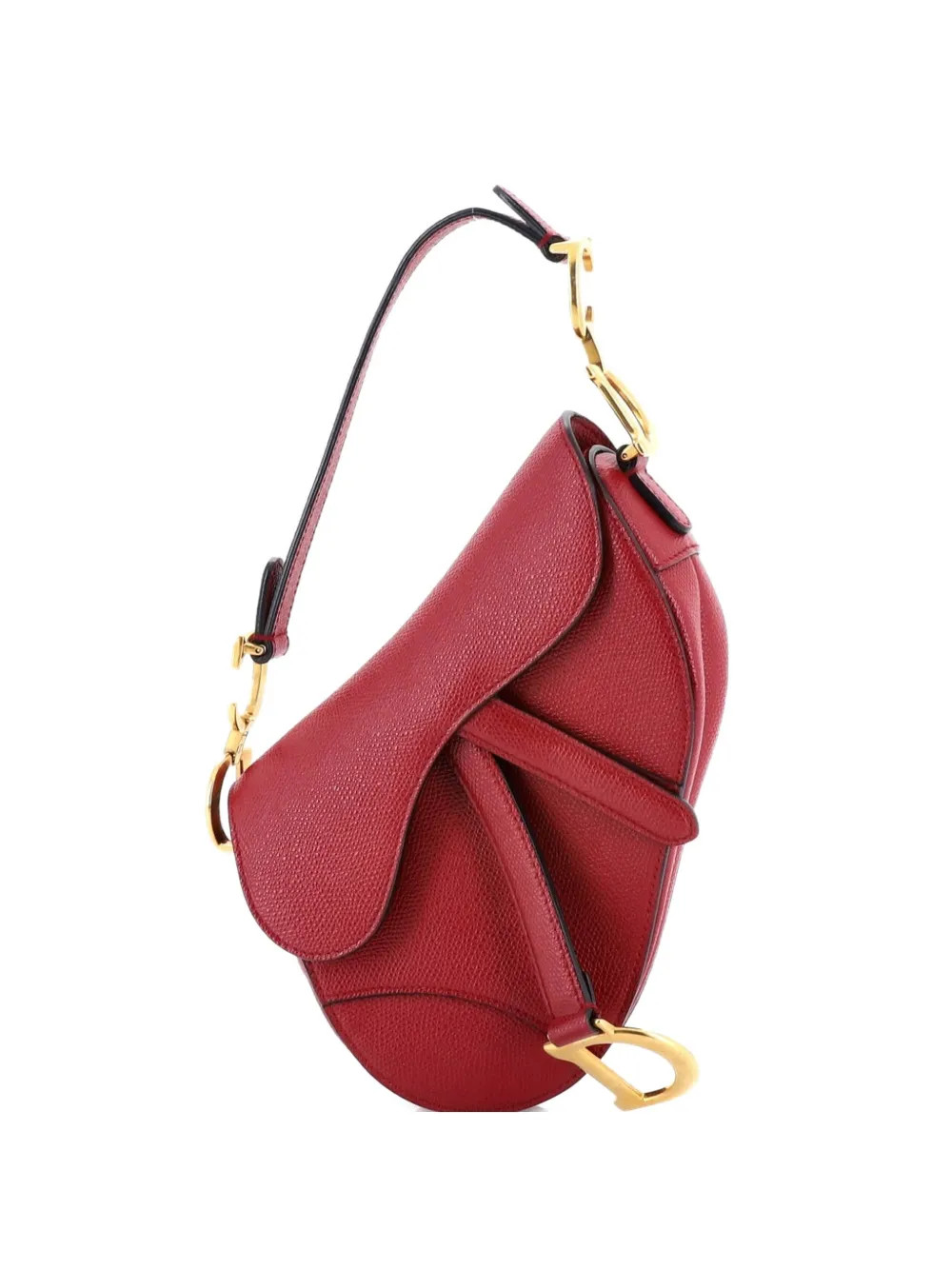 Christian Dior Pre-Owned Saddle Handbag Leather Mini shoulder bag - Red | Farfetch Global