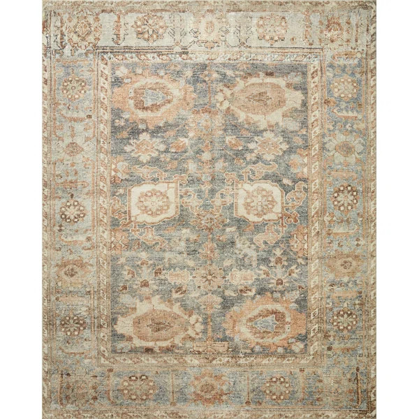 Margot Performance Ocean/Spice Rug | Wayfair Professional