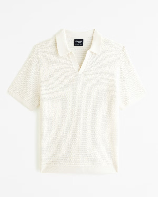 Men's Retro Johnny Collar Sweater Polo | Men's Tops | Abercrombie.com | Abercrombie & Fitch (US)