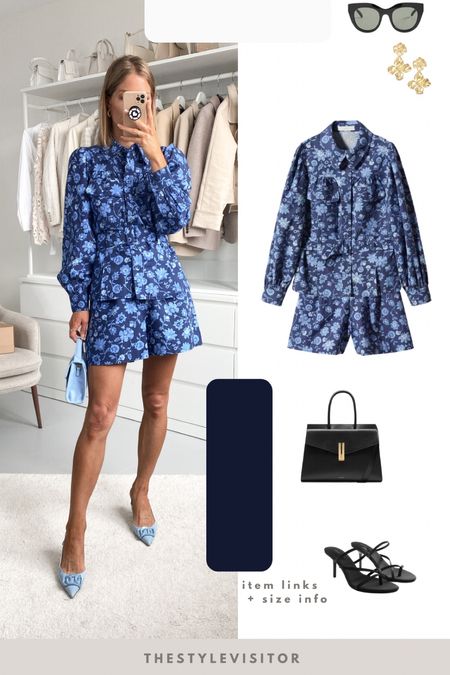 Lovely two piece! Has a shirt like jacket with belt which runs rather small (wearing s) and shorts in xs, tts I’d say. Read the size guide/size reviews to pick the right size.

Leave a 🖤 to favorite this post and come back later to shop

Belted jacket, belted shirt, printed two piece, casual chic, blue two piece

#LTKeurope #LTKstyletip #LTKSeasonal