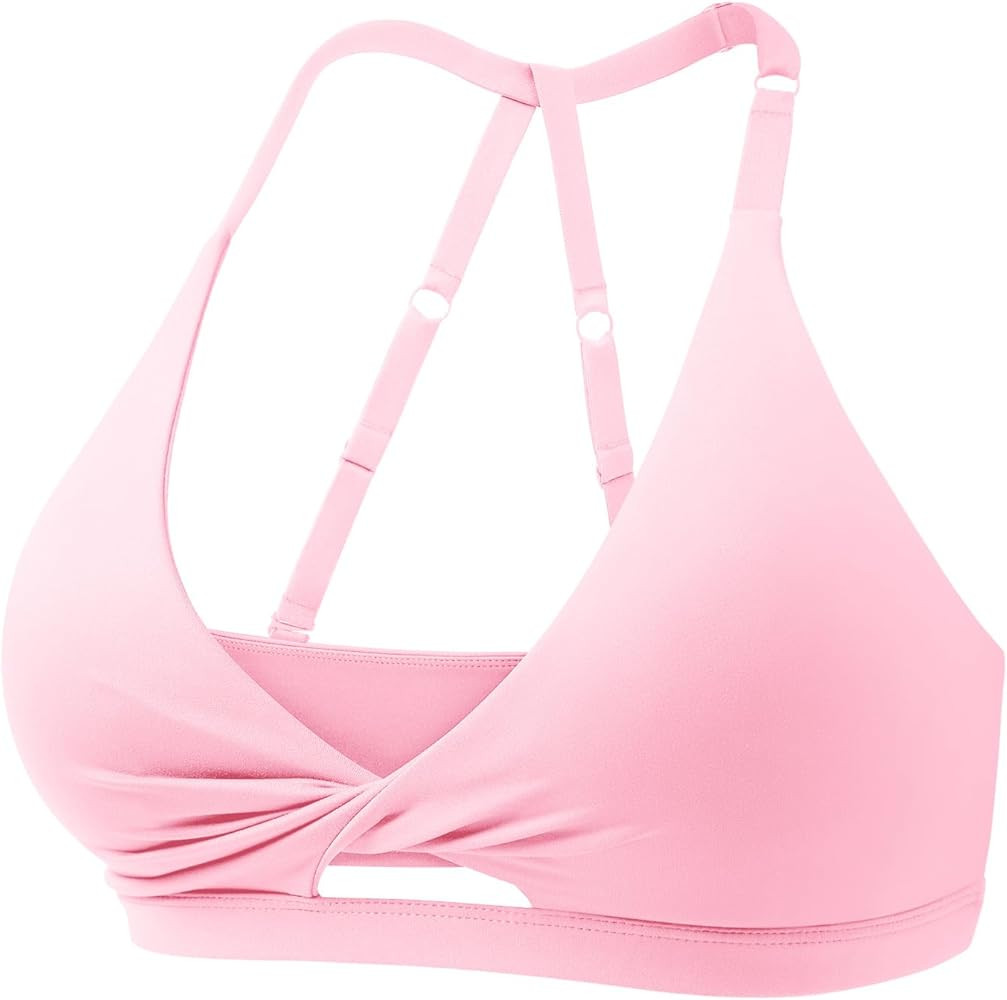 VOYJOY Workout Sports Bras for Women Padded Backless Strappy Fitness Wireless Gym Medium Impact B... | Amazon (US)