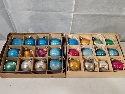 Shiny Brite Vintage 60s Mercury Glass "2.5 Inch Christmas Ornaments Set 24 W/Box | eBay | eBay US