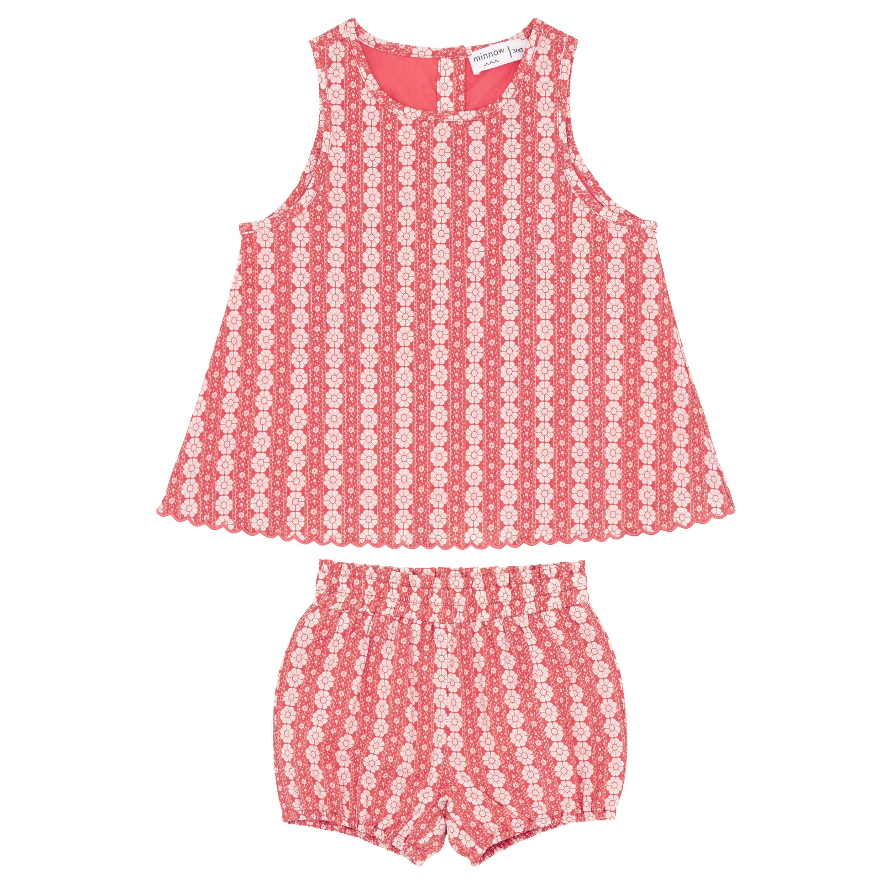 baby girls regatta red paisley scalloped bloomer set | minnow