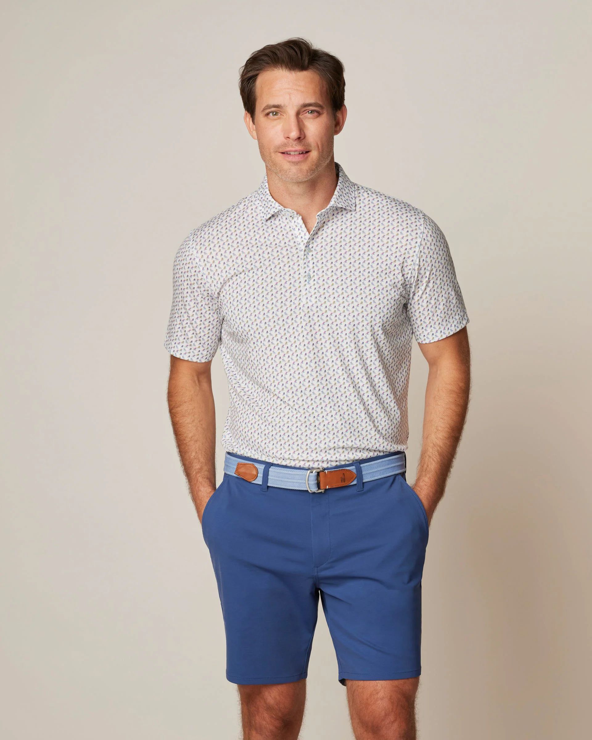 Sitton Printed Top Shelf Performance Polo | johnnie O