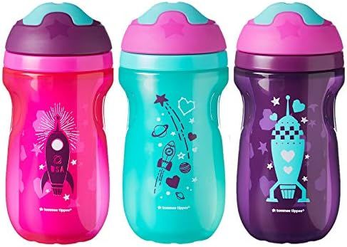Tommee Tippee Non-Spill Insulated Sippee Toddler Tumbler Cup, 12+ Months, 9 Ounce, 3 Count, Girl,... | Amazon (US)