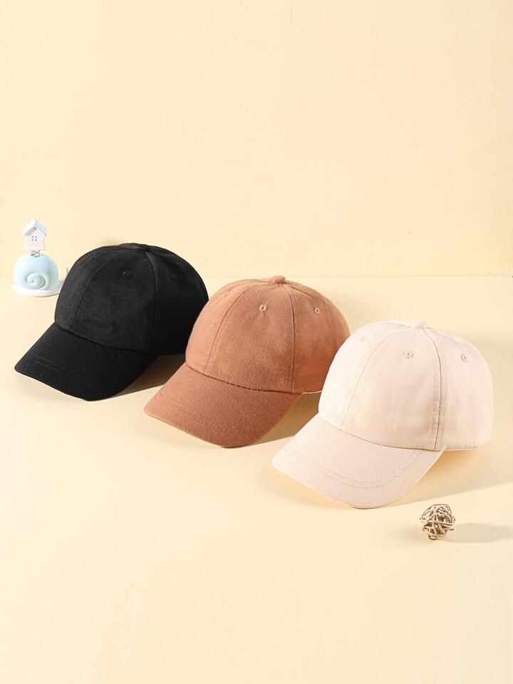 3pcs Baby Solid Casual Baseball Cap For Daily Life | SHEIN