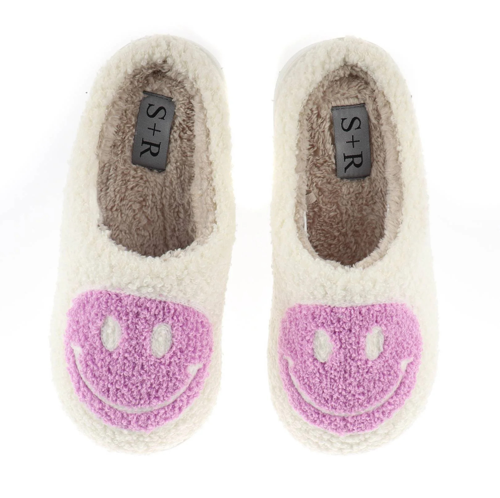 S+R Women's Smiley Graphic Cozy Slide Slipper | Walmart (US)