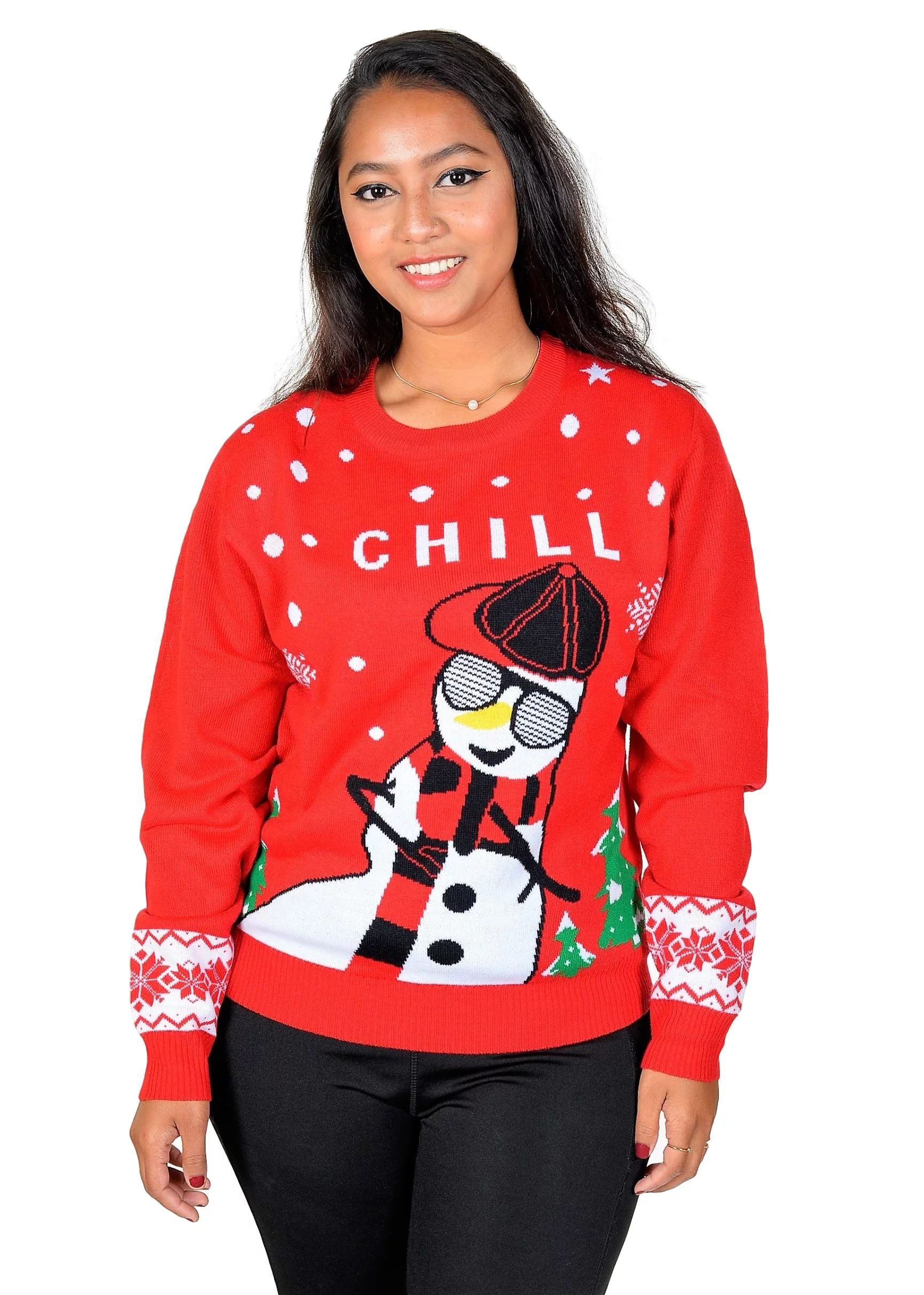 KESIS Chill Snowman Ugly Christmas Pullover Sweater SM | Walmart (US)
