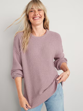 Textured-Knit Tunic Sweater for Women | Old Navy (US)