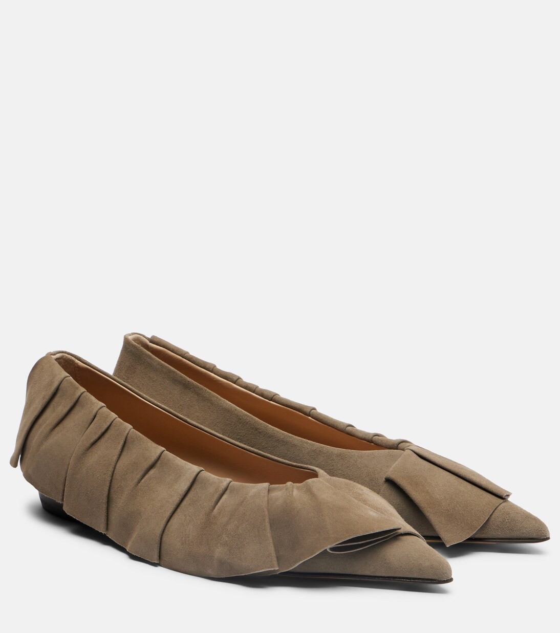 Ruffled suede ballerina flats | Mytheresa (US/CA)