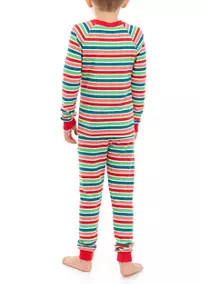 PAJAMARAMA Big Kids Merry Multi Stripe Pajama Set | Belk