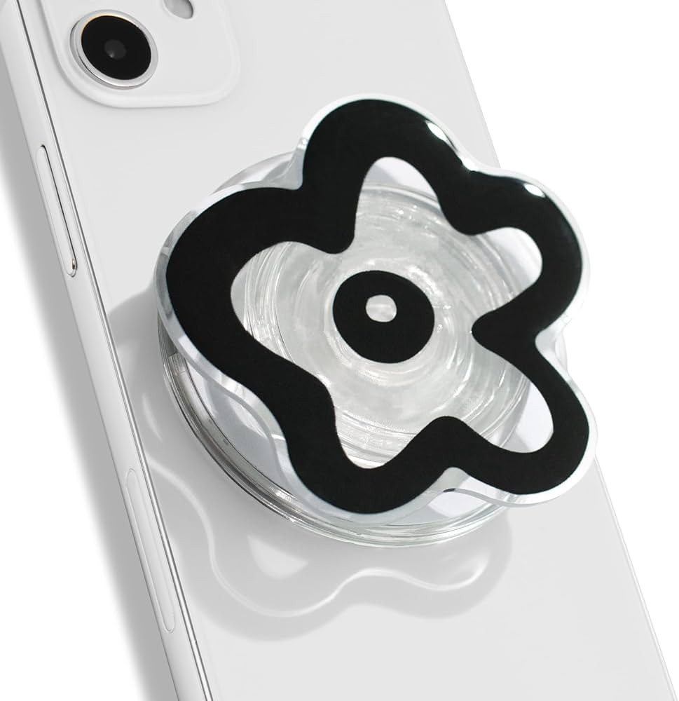 OnTheGrip Compatible with Magsafe Magnetic Transparent Daisy Flower Shape Design Collapsible Mobi... | Amazon (US)