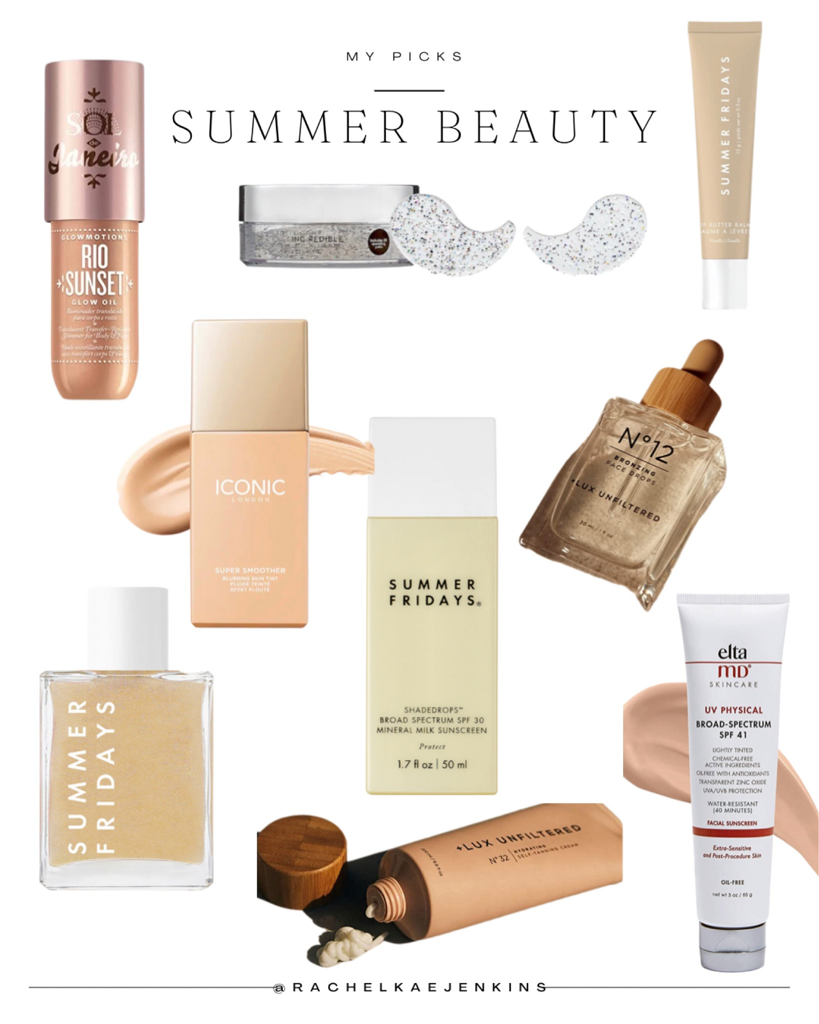 Summer beauty 
Skincare, hydrating eye mask, iconic smoothing blurring skin tint, sunset bronze glow, hydrating self tanner, lux unfiltered products, tanning mousse foam, mineral tinted sunscreen, md skincare, summer Fridays, glowing body oil, nourishing body lotion, tanning drops, mineral milk sunscreen


#LTKbeauty #LTKunder100 #LTKunder50