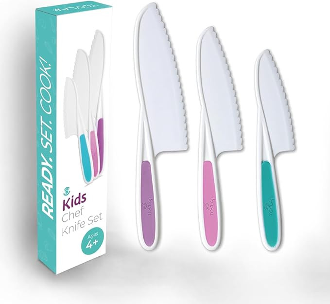Tovla Jr. Kid Safe Knife Set for Real Cooking | 3-Piece Toddler Kitchen Knives | Montessori & STE... | Amazon (US)