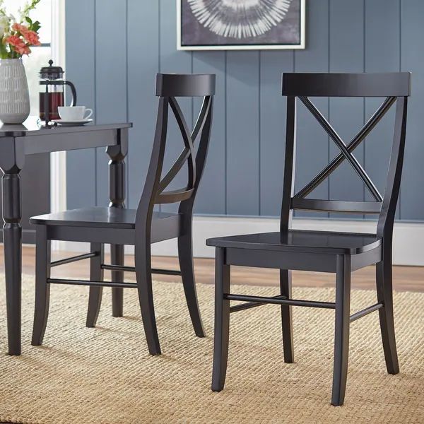 Simple Living Albury Dining Chairs (Set of 2) - Black | Bed Bath & Beyond