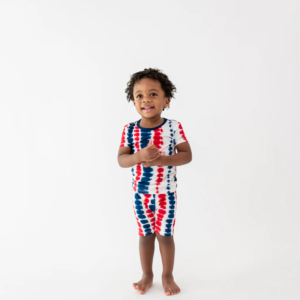 Short Sleeve Pajamas in Liberty Rip Tide | Kyte BABY