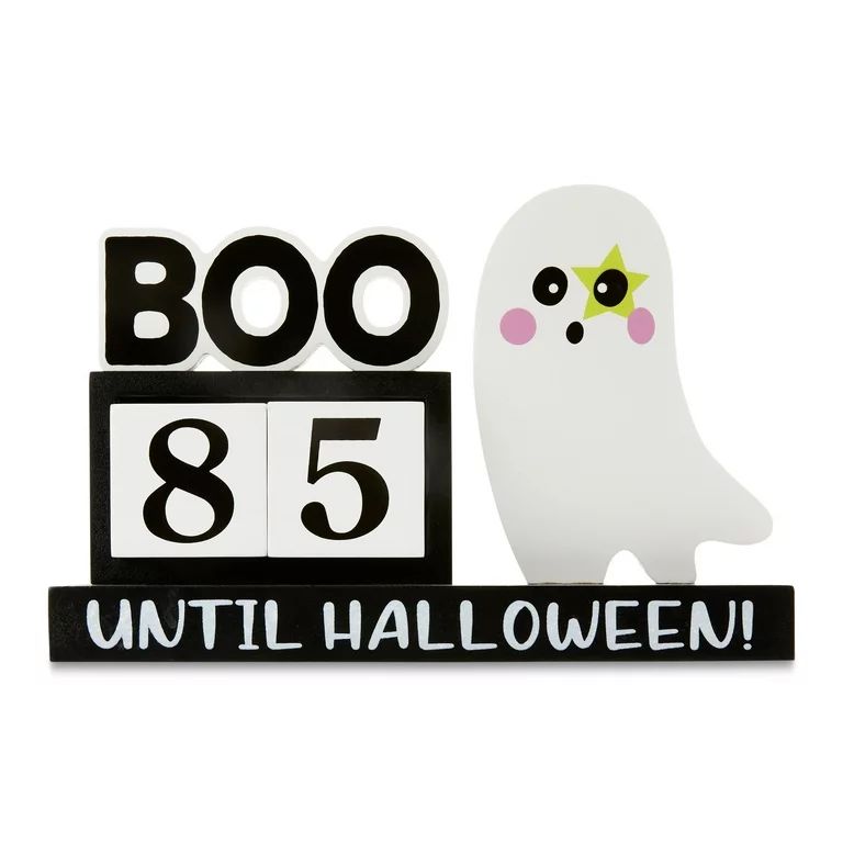 Halloween Black & White Ghost MDF Advent Calendar Decoration, 6.3 in, by Way To Celebrate - Walma... | Walmart (US)